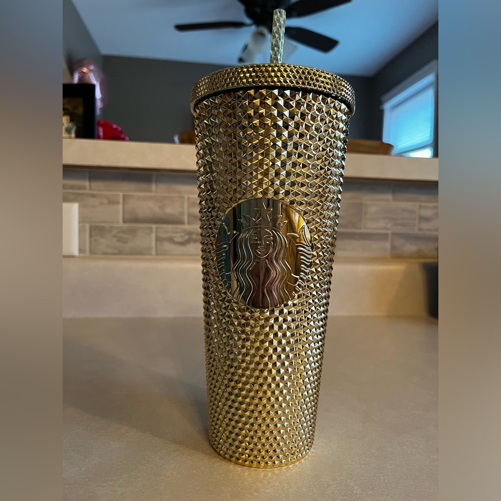 Starbucks 24 ounce gold tumbler